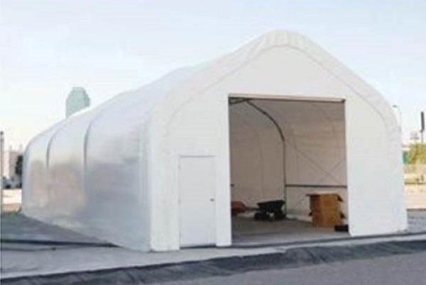 20'Wx24'Lx16'H enclosed peak style shelter